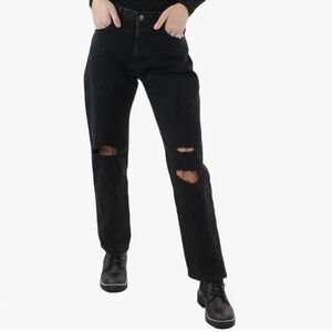 FREE PEOPLE Black Distressed Jeans